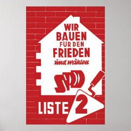 1956 German Labour Party Election Poster Social ポスター