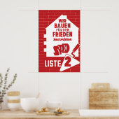 1956 German Labour Party Election Poster Social ポスター (キッチン)