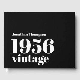1956 Vintage Name Black Male 70th Birthday Party ゲストブック