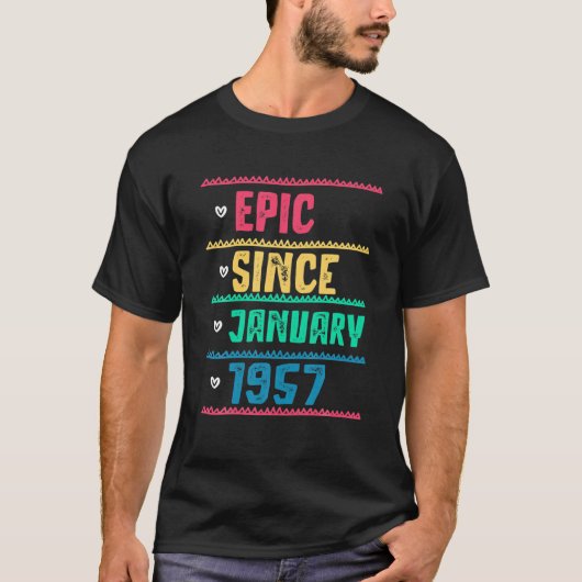 1957おもしろい年1月以来の叙事詩65th誕生日65年 tシャツ (正面)