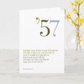 1957の誕生日のおもしろい事実 カード (黄色い花)