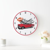 1957の赤のクラシック ラージ壁時計 (ホーム)