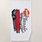 1957クラシック年アメリカ車 ビーチタオル (正面)