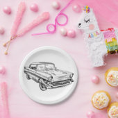 1957シェヴィーベルエアクラシックイラストレーション ペーパープレート (パーティー)