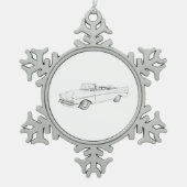 1957シブベルエアコンバーチブルペンシルスケッチ スノーフレークピューターオーナメント (正面)