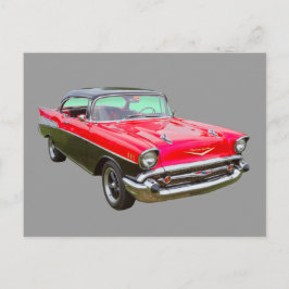 1957シボレーベルエアクラシックカー ポストカード