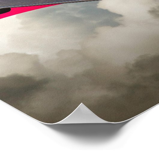 1957シボレーベルエア、アメリカ国旗 ポスター (角)