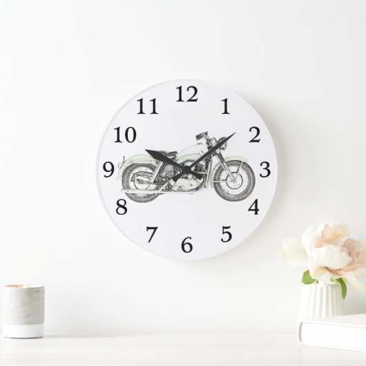 1957スポーツスターバイク ラージ壁時計 (ホーム)