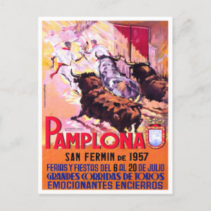 1957パンプローナ・スペインのヴィンテージ旅行 ポストカード