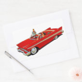 1957プリマスベルヴェデーレコンバーチブルクーペ 長方形シール (封筒)