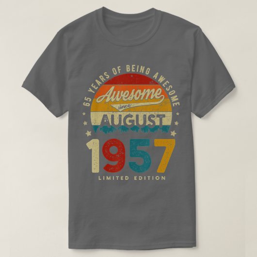 1957威厳がある誕生日65年Vinであ素晴らしる Tシャツ (デザイン正面)