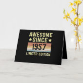 1957年から65周年おめでとう レトロ 誕生日 カード (黄色い花)