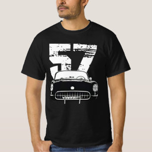 1957年のシェビーコルベット(年のシルエット付き) Tシャツ