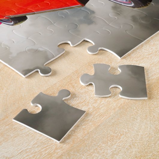 1957年のシボレーBel Airおよび米国の旗 ジグソーパズル (側面)