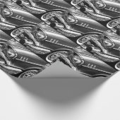 1957年のシボレーBel Airの黒及び白 ラッピングペーパー (角)