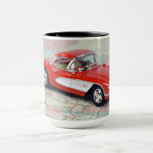 1957年のレトロな路線地図 マグカップ (中央)