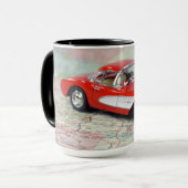 1957年のレトロな路線地図 マグカップ (正面左)