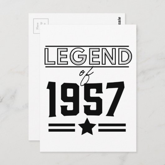 1957年のヴィンテージ伝説 ポストカード (正面/裏面)
