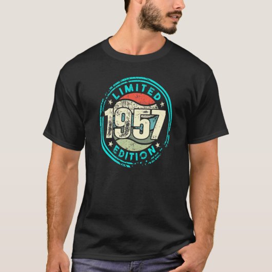 1957年の生まれヴィンテージとの誕生日 Tシャツ (正面)