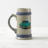 1957年のChevyの積み込みのターコイズ ビールジョッキ (左)