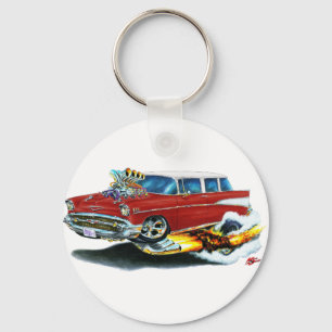 1957年のChevyの遊牧民のあずき色車 キーホルダー