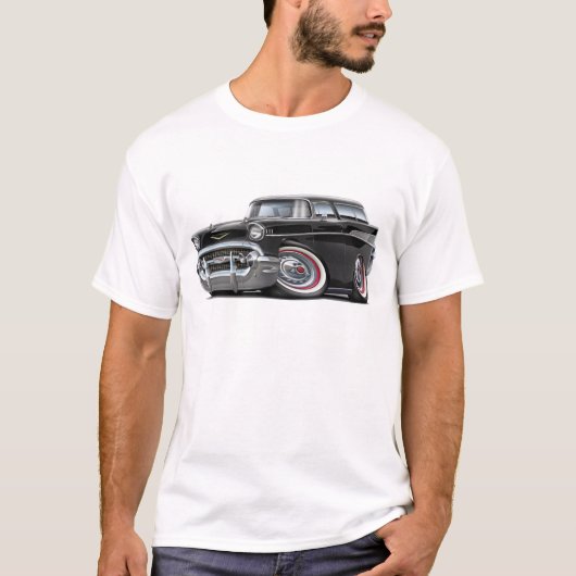 1957年のChevyの遊牧民の黒車 Tシャツ (正面)