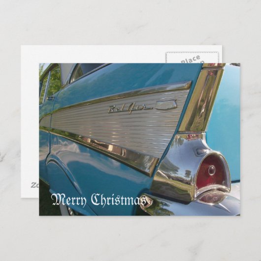 1957年のChevyの郵便はがきのメリークリスマスカード シーズンポストカード (正面/裏面)