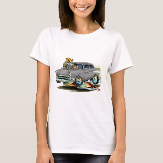 1957年のChevy 150-210の灰色車 Tシャツ (正面)