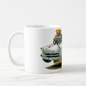 1957年のChevy 150-210の白い車 コーヒーマグカップ (左)