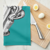 1957年のChevy Bel Airのイラストレーション キッチンタオル (四つ折り)