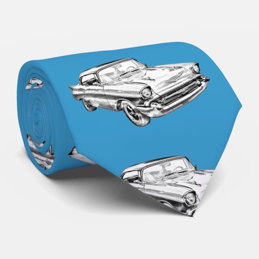 1957年のChevy Bel Airのイラストレーション ネクタイ (ロール)