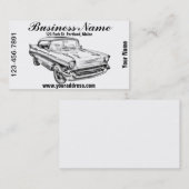 1957年のChevy Bel Airのイラストレーション 名刺 (正面/裏面)