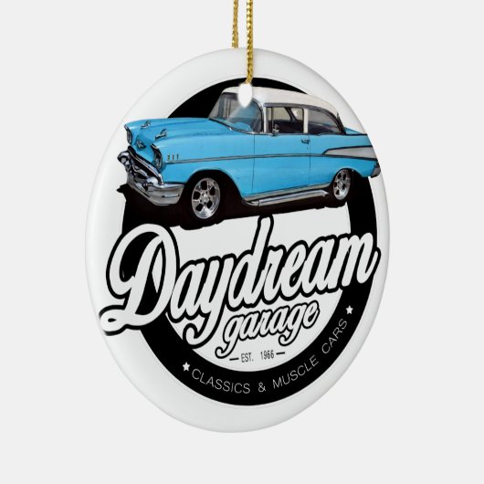 1957年のChevy Bel Airのガレージのロゴ セラミックオーナメント (右)