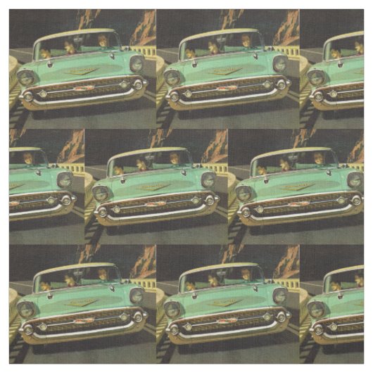 1957年のChevy Bel Airのプリント ファブリック (見本)