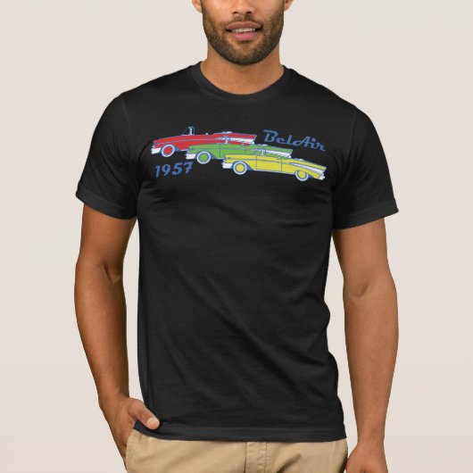 1957年のChevy Bel Airの変換可能でクラシックな車 Tシャツ (正面)