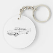 1957年のChevy Bel Airの変換可能なスケッチのアクリル キーホルダー (裏面)