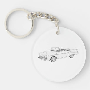 1957年のChevy Bel Airの変換可能なスケッチのアクリル キーホルダー