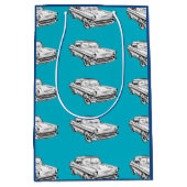 1957年のChevy Bel Airクラシックな車のイラストレーション ミディアムペーパーバッグ (正面)