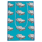 1957年のChevy Bel Airクラシックな車のイラストレーション ミディアムペーパーバッグ (裏面)