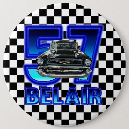 1957年のChevy Bel Airボタン 缶バッジ (正面)