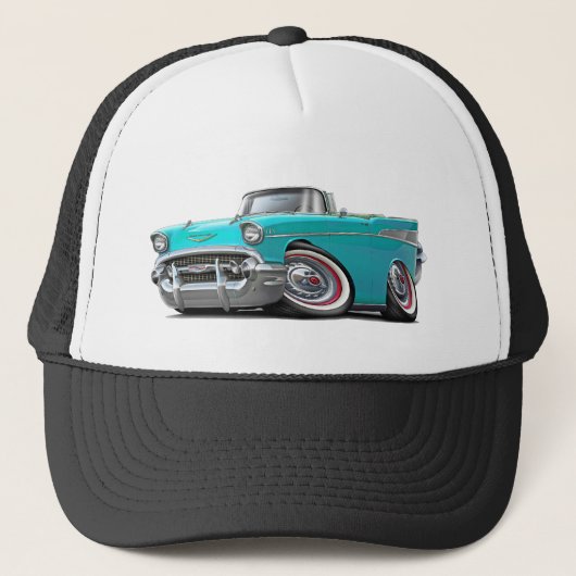 1957年のChevy Belairのターコイズのコンバーチブル キャップ (正面)