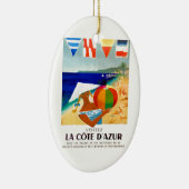 1957年のVisitezのLaのCote d'Azurのフランス人旅行ポスター セラミックオーナメント (右)