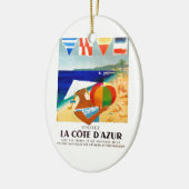 1957年のVisitezのLaのCote d'Azurのフランス人旅行ポスター セラミックオーナメント (左)