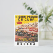 1957年キューバグランプリのヴィンテージカーレース ポストカード (スタンド正面)