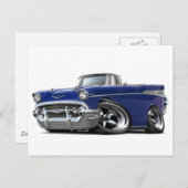 1957年シェビーベレアダークブルーコンバーチ改造ブル ポストカード (正面/裏面)