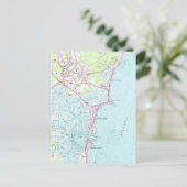 1957年ハンプトンビーチ ニューハンプシャー州のヴィンテージマップ ポストカード (スタンド正面)