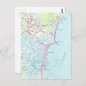 1957年ハンプトンビーチ ニューハンプシャー州のヴィンテージマップ ポストカード (正面/裏面)