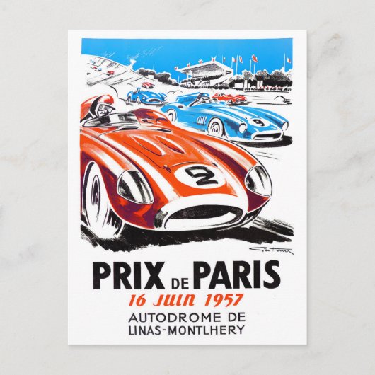 1957年パリグランプリヴィンテージレース ポストカード (正面)