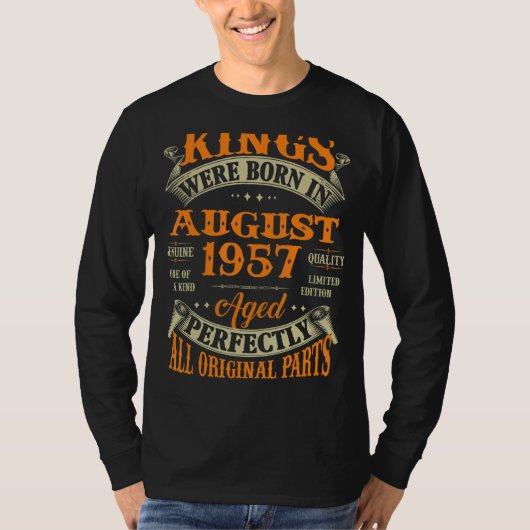 1957年メンズ65生まれ誕生日For Kings威厳がある 6 Tシャツ (正面)