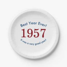 1957年最高の年 60歳の誕生日パーティーをお祝い ペーパープレート